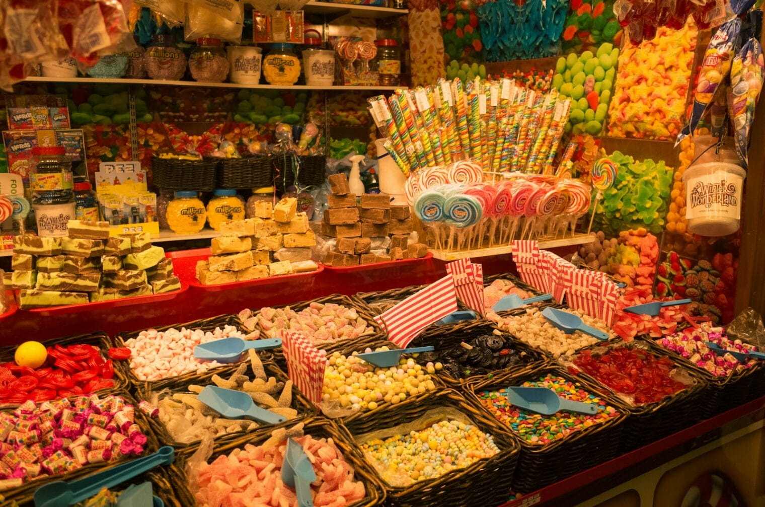 a store filled with lots of different types of candy