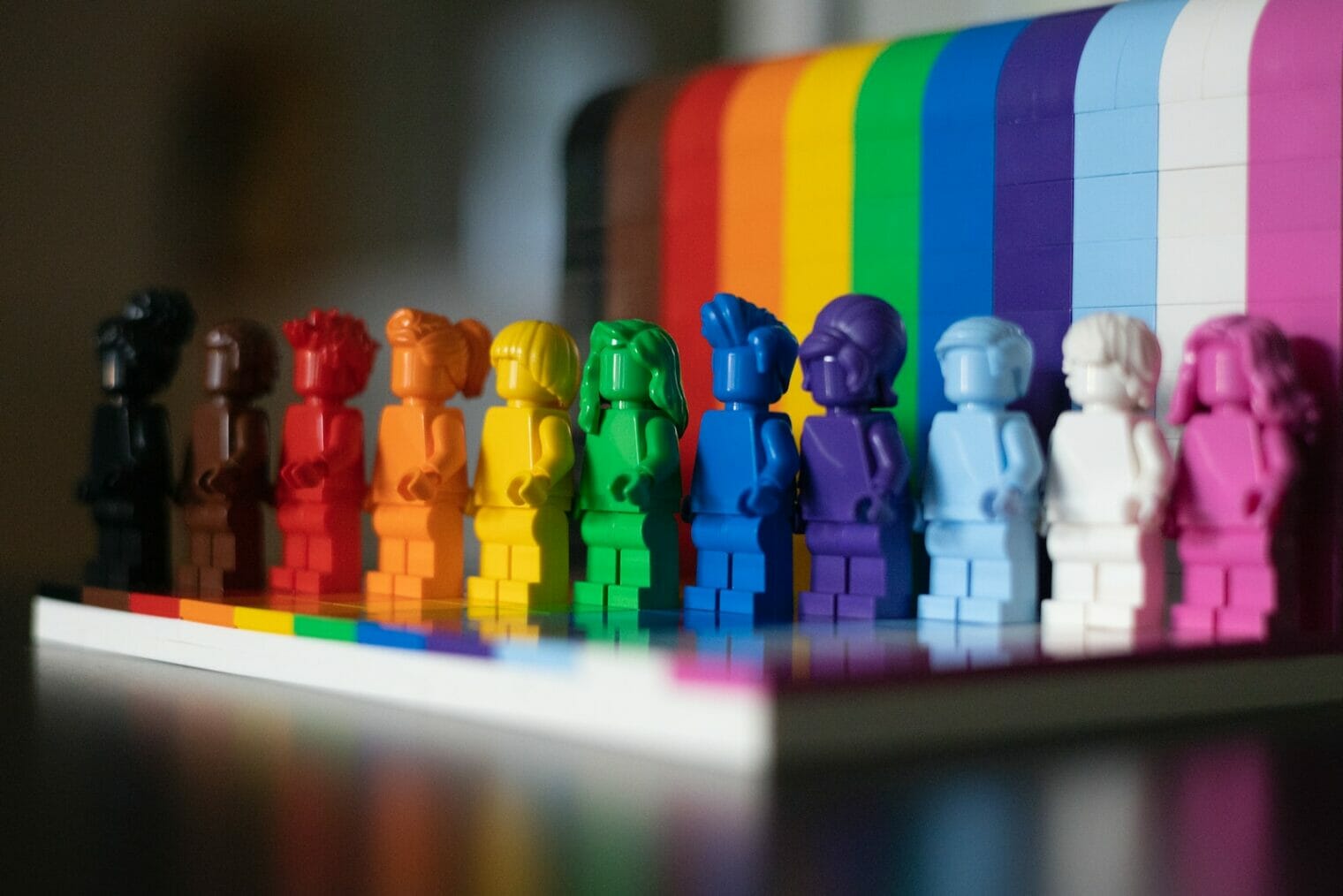 A colorful arrangement of Lego figures showcasing youth wellness.